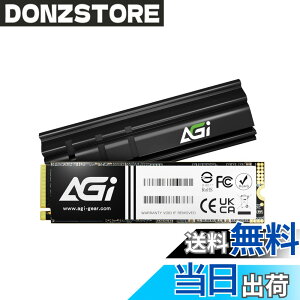 �y���������zAGI AI858 1TB SSD Gen5x4 ������ �ő�ǂݎ�� 14000MB/s DRAM�L���b�V������ NVMe2.0 M.2 Type 2280 PCIe ����SSD 6nm�v���Z�X �u�����h�q�[�g�V���N�݌v 3D NAND �����d�� ���ϋv