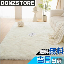 【送料無料】Bestome カーペット ラグ マット 滑り止め付 洗えるラグ 抗菌 ふわっとした手触り 防音絨毯 色：アイボリー、サイズ：200x300CM