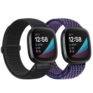 �y���������zFinancingpig �R���p�`�u�� Fitbit versa 3/Fitbit Sense �o���h�A�i�C�����X�|�[�c�o���h�u���X���b�g�ʋC�����߉\�Ȍy�ʌ����X�g���b�v���X�g�o���h�A�N�Z�T�� (�f�B�[�v�u���b�N+�C