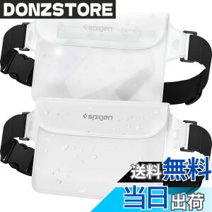 �y���������zSpigen ���S�h�� �|�[�` �P�[�X ���� 2�Z�b�g IPX8�F�� �C �v�[�� �A�E�g�h�A �X�}�z �O�d�`���b�N �x���N�� PVC ��e�� �E�G�X�g�|�[�` �h���o�b�O A620 �F�F�X�m�[�E�z���C�g�A�T