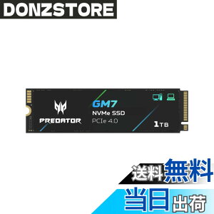 �y���������zAcer Predator M.2 SSD GM7 NVMe1.4 2280 PCIe Gen4x4 ������(�ő�ǂݎ��F7400MB/s�A�ő发�����݁F6500MB/s) ����SSD ���ϋv 3D NAND TLC PS5/PS5 Pro����m�F�ς� ���[�J�[5�N �T�C�Y�F1TB