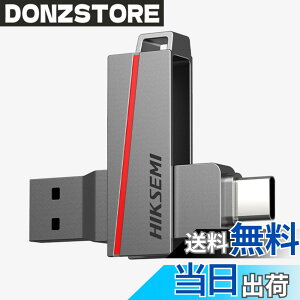�y���������zHIKSEMI USB������ 2-IN-1 USB3.2 Gen1-A/Type-C 360�x��]�� �f���A���R�l�N�^���� Dual Slim series �O�t�������� �e�ʕs������ ���^ �X�}�z�p OTG ������ �h�o �ϏՌ� �����^�ѕ֗� �T�C�Y�F128GB
