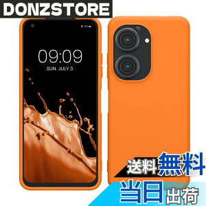�y���������zkwmobile �X�}�z�P�[�X ASUS Zenfone 10 / Zenfone 9�Ή� �P�[�X - �ϏՌ� ����~�� �\�t�g TPU �V���R�� - �ԐF �F�F�t���[�e�B�[ �I�����W