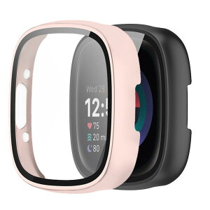 �y���������zBUITFOU For Fitbit Sense 2/Versa 4 �J�o�[ Fitbit Sense 2/Versa 4 �P�[�X �����^ PC+�K���X�f�� ��̌^ �t�@�[�E�F�C Fitbit Sense 2/Versa 4 �P�[�X�Ή� �S�ʕی� �����^ �����ȒP �ϏՌ� �����ߗ� �w
