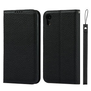 �y���������zLitchi pattern case for iPhone XR �F�F02 �u���b�N�A�T�C�Y�FiPhone XR