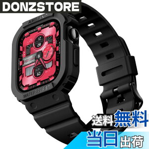 �y���������zamBand (�A���o���h) ���ȃP�[�X Apple Watch Series 10 11 42mm�p �o���h�t�� �ϏՌ� �ی� �X�|�[�c�o���p�[�J�o�[ �y�� ���K�ȃX�g���b�v �j�����p �}�b�g�u���b�N �F�F�u���b�N�A�T�C