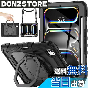 �y���������zSEYMAC stock 2025�N/2024�N iPad Pro 11�C���`(M5/M4)��p�����O�n���h���ϏՌ��P�[�X �ی�t�B�����t���O�ʃJ�o�[ �y�����[ 360°��]�����O�n���h���X�^���h �V�����_�[�X�g���b�v iPad Pr