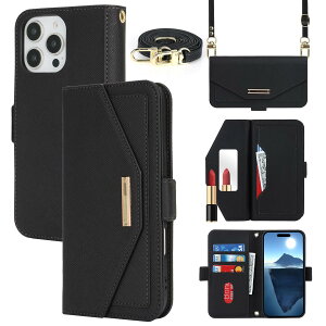 �y���������zCross pattern Wallet leather case for iPhone16 �F�F����t��-�u���b�N�A�T�C�Y�FiPhone 16 Pro Max