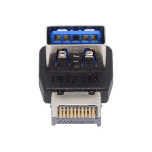 �y���������zXiwai 1 �Z�b�g USB 3.0 20 �s�� �I�X - ���X�����A�_�v�^�[ �㉺�p�x 90 �x�I�[�o�[���[���h �F�FBlack Type-E Male to Type-A Female Up Angled