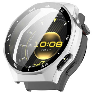 �y���������zBUITFOU For HUAWEI WATCH GT 6 Pro 46mm �J�o�[ HUAWEI(�t�@�[�E�F�C) WATCH GT 6 Pro 46mm �P�[�X �Ή� �����^ PC+�K���X�f�� ��̌^ �S�ʕی� �����ȒP �ϏՌ� �����ߗ� �w��h�~ ���h�~�i�u���b�N