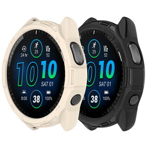 �y���������z�mRuenTech�n�Ή�GARMIN Forerunner 965�P�[�X �ی�P�[�X Garmin Forerunner 965�p�J�o�[ 6�F�I �\�t�g�V���R���� �v���e�N�^�[�J�o�[ �ϏՌ� �y�� ���t���ȒP �F�F�X�^�[���C�g+�u���b�N