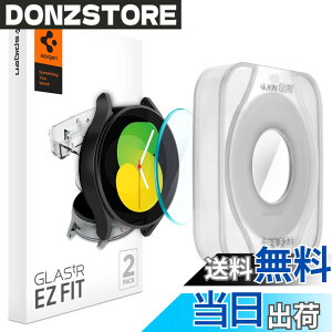 �y���������zSpigen EZ Fit �K���X�t�B���� Galaxy Watch 5 / 4 44mm �p �\��t���L�b�g�t�� Galaxy Watch5/4 44mm �Ή� �ی� �t�B���� 2���� �T�C�Y�F44�~�����[�g��