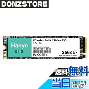 �y���������zHanye �����^ SSD PCIe Gen3x4 M.2 NVMe 2280 3D NAND E26 �������K�i ���[�J�[3�N �T�C�Y�F256GB