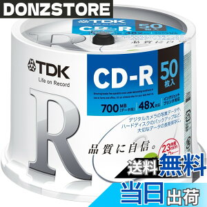 �y���������zTDK �f�[�^�pCD-R 700MB 48�{���Ή� �z���C�g���C�h�v�����^�u�� 50���X�s���h�� CD-R80PWDX50PE