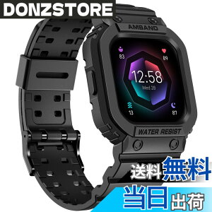 �y���������zamBand Fitbit Versa 4/ Fitbit Versa 3/ Fitbit Versa 2/ Fitbit Versa Lite/Fitbit Sense 2/ Fitbit Sense�o���h �P�[�X�t�� �ی�P�[�X �X�g���b�v ���ȃX�|�[�c�v���e�N�^�[ �� �F�F�u���b�N�A�T�C�Y�FFi