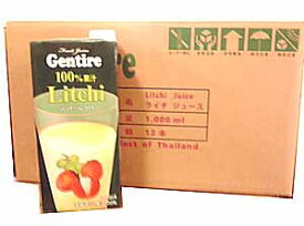 Gentire【ライチジュース(1000mlx12本入り)】1ケースまとめ買いなら1本分お得！