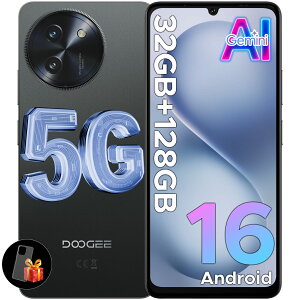 【期間限定6000円オフ&Android16】DOOGEE Note59 5Gスマトーフォン GeminiAI Android16スマホ 32GB+128GB+2TB拡張 8コア スマトーフォン 5G携帯 6.75インチ 120Hz Widevine L1 AIカメラ 顔認識 NFC機能 6250mAh SIMフリーdocom