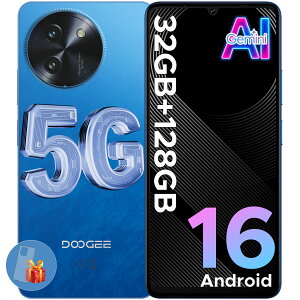 【期間限定6000円オフ&Android16】DOOGEE Note59 5Gスマトーフォン GeminiAI Android16スマホ 32GB+128GB+2TB拡張 8コア スマトーフォン 5G携帯 6.75インチ 120Hz Widevine L1 AIカメラ 顔認識 NFC機能 6250mAh SIMフリーdocom