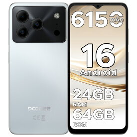 【期間限定12900円】DOOGEE NOTE56 SIMフリー Andrid 16 スマホ AI機能 6.56インチ 90Hz画面 6150mAh 大容量バッテリー 24GB RAM+64GB ROM+2TB拡張可 8コア AI機能 4G LTE WI-FIモデル 顔認識+FMラジオ+GPS スマホケース付き フィルム貼付済 楽天モバイル/Au/docomo