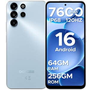 �y�V�i����50%�I�t�zDOOGEE B10PRO SIM�t���[ �h���X�}�[�g�t�H�� IP68�h�� GeminiAI�@�\���� Android16�X�}�z 6.63�C���` FHD 120Hz �f�B�X�v���C 7600mAh 33W�}���[�d Helio G100�����\ 64GB RAM+256GB ROM 6400����f�J
