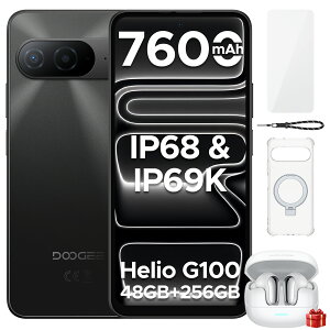 �y�V�i����50%�I�t�zDOOGEE B10�Z�b�g�� SIM�t���[ �h���X�}�[�g�t�H�� IP68 IP69K GeminiAI Android16�X�}�z 6.63�C���` FHD 120Hz��� 7600mAh 33W�}���[�d Helio G100 48GB RAM+256GB ROM 64MP�J���� 4G LTE �w��&��F�� Wide