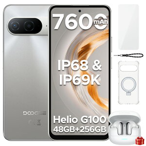 �y�V�i����50%�I�t�zDOOGEE B10�Z�b�g�� SIM�t���[ �h���X�}�[�g�t�H�� IP68 IP69K GeminiAI Android16�X�}�z 6.63�C���` FHD 120Hz��� 7600mAh 33W�}���[�d Helio G100 48GB RAM+256GB ROM 64MP�J���� 4G LTE �w��&��F�� Wide