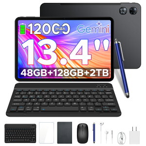 ������9000�~OFF�y2026�ŐV���� 6���i�t���zPOCKAM P13 �^�u���b�g 13.4�C���` ���ʃ^�u���b�g Android16 GeminiAI 48GB RAM 128GB ROM 2TB�g�� 120Hz IPS Widevine L1 ��F�� 12000mAh ��e�ʃo�b�e���[ WiFi���f�� �L�[