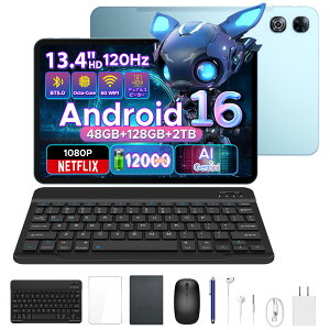 �y���Ԍ���50%OFF�zPOCKAM P13 �^�u���b�g 13.4�C���` ���� Android16 GeminiAI WiFi���f�� 48GB RAM 128GB ROM 2TB�g�� 120Hz IPS Widevine L1 12000mAh ��e�ʃo�b�e���[ youtube �P�[�X �L�[�{�[�h�t�� �^�u���b�gPC �t