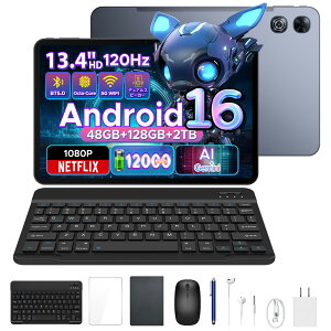 ������9000�~OFF�y2026�ŐV���� 6���i�t���zPOCKAM P13 �^�u���b�g 13.4�C���` ���ʃ^�u���b�g Android16 GeminiAI 48GB RAM 128GB ROM 2TB�g�� 120Hz IPS Widevine L1 ��F�� 12000mAh ��e�ʃo�b�e���[ WiFi���f�� �L�[