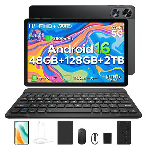 �y2026�ŐV���� 6���i�t���zAORLYM P11PRO Android16 11�C���` ���� �^�u���b�g Gemini AI�@�\ 8�R�A CPU 48GB RAM+128GB ROM+2TB�g���� FHD+�𑜓x 90Hz�����t���b�V�����[�g 8800mAh��e�ʃo�b�e���[ Widevine L1 NETFL