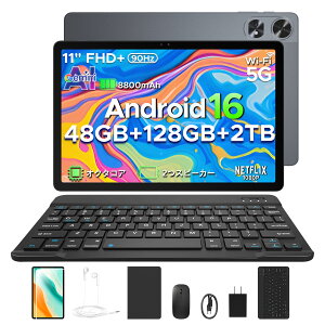 �y2026�ŐV���� 6���i�t���zAORLYM P11PRO Android16 11�C���` ���� �^�u���b�g Gemini AI�@�\ 8�R�A CPU 48GB RAM+128GB ROM+2TB�g���� FHD+�𑜓x 90Hz�����t���b�V�����[�g 8800mAh��e�ʃo�b�e���[ Widevine L1 NETFL