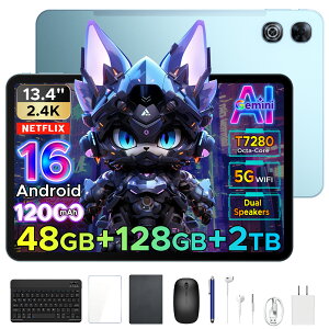 ������9000�~�I�t�y2026�ŐV���� 6���i�t���zAorlym P13 �^�u���b�g 13.4�C���` ���ʃ^�u���b�g Android16 GeminiAI 48GB RAM 128GB ROM 2TB�g�� 120Hz IPS Widevine L1 ��F�� 12000mAh ��e�ʃo�b�e���[ WiFi���f�� �L