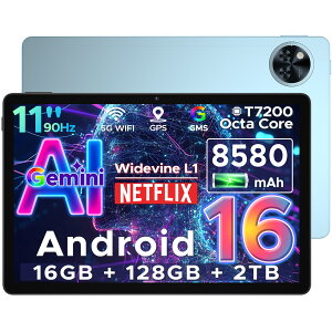 yԌ4000~It&GeminiAI ^ubgz[Android16^ubg DOOGEE U11 GeminiAI^ubg 11C` 90Hz 16GB RAM/128GB ROM IN^RA Widevine L1 Netflix/8580mAh/1300fAIJ/F BT5.0+GPS+GMS
