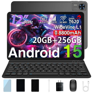 Android15 �^�u���b�g �P�[�X�t�� �L�[�{�[�h�t�� 12�C���` �A���h���C�h15 �A���h���C�h�^�u���b�g�{�� �R�X�p AI DOOGEE T36�Z�b�g�� 20GB RAM+256GB ROM+2TB�g�� 8�R�A T620 CPU WIFI 4G LTE SIM�t���[ FHD+ 90Hz Wi