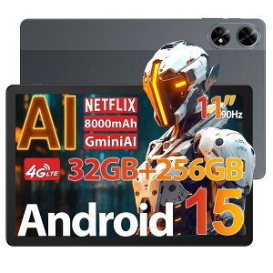 �y���Ԍ���6000�~�I�t�zGemini AI�^�u���b�g Android16�^�u���b�g DOOGEE TabG6+ SIM�t���[ 11�C���`�^�u���b�g SIM�t���[ �^�u���b�g 32GB RAM+256GB ROM+2TB�g�� FHD���� 90Hz 8�R�A T7280 CPU 8000mAh/Widevine L1 Netflix
