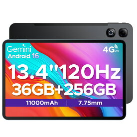 【限定50%オフ】 SIMフリー Android16 タブレット DOOGEE TABG6MAX 13.4インチ 大画面 AI機能 T7280 8コア 32GB RAM+256GB ROM+2TB拡張可 FHD+ 11000mAh大容量バッテリー 18W急速充電 4G LTE WI-FIモデル Widevine L1 Netflix対応 Wi-Fi対応 通話 できる 動画 ゲーム