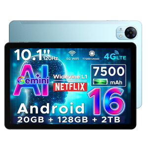 2026�ŐV�o�� DOOGEE TABG5 10�C���` 120Hz SIM�t���[ ���ʃ^�u���b�g Gemini AI�Ή� 20GB RAN+128GB ROM+2TB�g���� 7500mAh��e�ʃo�b�e���[ 8�R�A CPU 5G WIFI���f�� ��F�� Widevine L1 NETFLIX 1080P�Ή�