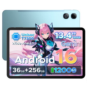 �y���Ԍ���50%�I�t�zDOOGEE U13PRO GeminiAI Android16 �^�u���b�g 13.4�C���` ���� WPS office�Ή� 120Hz WiFi���f�� 36GB RAM+256GB ROM+2TB�g���� 11000mAh��e�� Unisoc T7300 6nm Bluetooth5.4 8MP/13MP �f���A���X�s�[�J�[ 