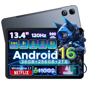�y���Ԍ���50%�I�t�zDOOGEE U13PRO GeminiAI Android16 �^�u���b�g 13.4�C���` ���� WPS office�Ή� 120Hz WiFi���f�� 36GB RAM+256GB ROM+2TB�g���� 11000mAh��e�� Unisoc T7300 6nm Bluetooth5.4 8MP/13MP �f���A���X�s�[�J�[ 