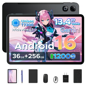 �y���Ԍ���50%�I�t�zDOOGEE U13PRO�Z�b�g�� 5���i�t�� GeminiAI Android16 �^�u���b�g 13.4�C���` ���� WPS office�Ή� 120Hz WiFi���f�� 36GB RAM+256GB ROM+2TB�g���� 11000mAh��e�� Unisoc T7300 6nm Bluetooth5.4 8MP/13MP �f
