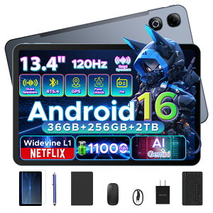 �y���Ԍ���50%�I�t�zDOOGEE U13PRO�Z�b�g�� 5���i�t�� GeminiAI Android16 �^�u���b�g 13.4�C���` ���� WPS office�Ή� 120Hz WiFi���f�� 36GB RAM+256GB ROM+2TB�g���� 11000mAh��e�� Unisoc T7300 6nm Bluetooth5.4 8MP/13MP �f