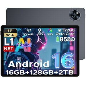 Android16�^�u���b�g ANYREAL U11 Gemini AI �^�u���b�g Android16 11�C���` ���� wifi���f�� ���掿 �Q�[�� �G�`�� 8�R�A 16GB RAM+128GB ROM+2TB�g���� 90Hz Widevine L1 Netflix ��F�� AI�J���� 8580mAh�o�b�e���[