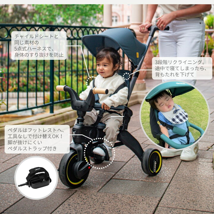 楽天市場】リキトライク プレミアム 手押し棒つき 折りたたみ 三輪車 