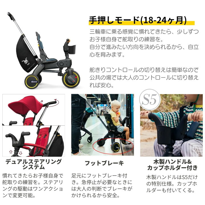 楽天市場】リキトライク プレミアム 手押し棒つき 折りたたみ 三輪車 