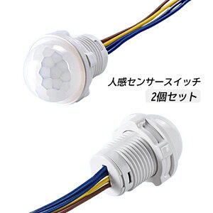 40W �l���Z���T�[�X�C�b�` �ԊO���Z���T�[�X�C�b�` �������� �ϊ� DIY �V�[�����O���C�g ���O �Ɩ����i �뉀 ���C�g�X�C�b�` AC100�`240V �u���P�b�g���C�g �h�� ��t�� LED���C�g�Ή� 2�Z�b�g 