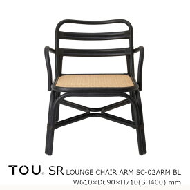 TOU トウ　ドリルデザインSR shaker rattanSR Lounge chair arm BlackSR ラウンジ チェアアーム ブラック[軽くて丈夫で長持ち天然素材籐ラタン家具][受注生産品：キャンセル不可][沖縄・北海道配送不可]