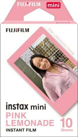 FUJIFILM インスタントカメラ チェキ用フィルム 10枚入 ソリッドカラー(ピンクレモネード) INSTAX MINI PINK LEMONADE WW 1