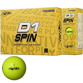 ホンマ ゴルフ ボール D1 D-1 SPIN スピン 2023 2ピース ソフト 飛び系 飛距離 ディスタンス ゴルフボール 1ダース 12球 コスパ 本間ゴルフ 本間 HONMA/1ダース(12球)/イエロー