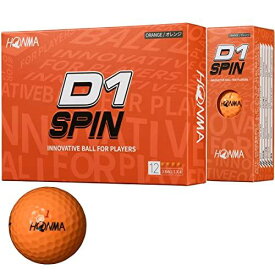 ホンマ ゴルフ ボール D1 D-1 SPIN スピン 2023 2ピース ソフト 飛び系 飛距離 ディスタンス ゴルフボール 1ダース 12球 コスパ 本間ゴルフ 本間 HONMA/1ダース(12球)/オレンジ