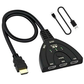 Chayoo HDMI 切り替え器 3入力1出力 分配器 HDMI av セレクター hdmi 増やす 方法 hdmi端子 増設 HDMIポート不足解消 4K│1080p│3D映像 オーディオ同期 Fire TV Stick、Xbox、PS3/4/5、HDTV、DVD、PC、TV、ProjectorなどHDMI端子の搭載の機種に対応